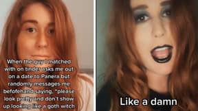 Girl Dresses As Goth For Tinder Date After Guy Said "Look Pretty"