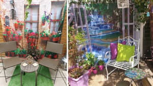 People Are Using Scenic Shower Curtains To Make Their Gardens Look More Exciting