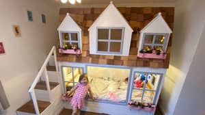 Couple Create Dolls House Bunk Bed With Secret Hiding Space For Their Daughter 