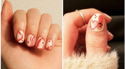 Everyone's Doing Raspberry Ripple Nails For Valentine's Day