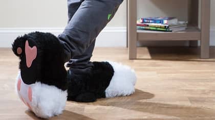 These Fluffy Cat Slippers Purr As You Walk Around Your Home