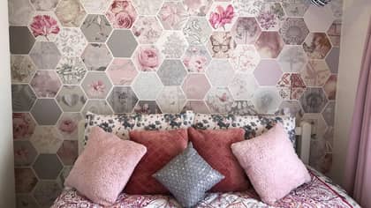 This Woman Created An Amazing Feature Wall Using Just Wallpaper Samples