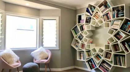 Woman Creates Incredible DIY Bookcase Using Nothing But Boxes