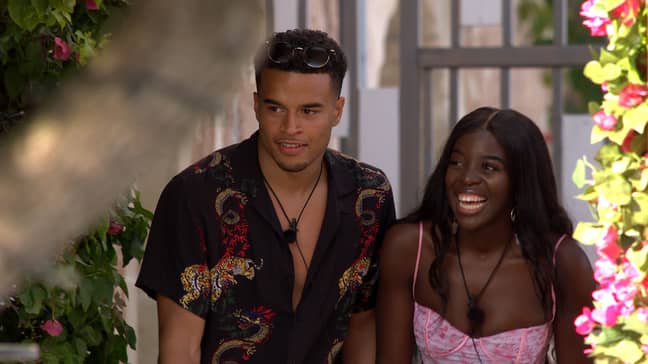 Kaz and Toby returning from their first date on Love Island (Credit: Instagram/loveisland)