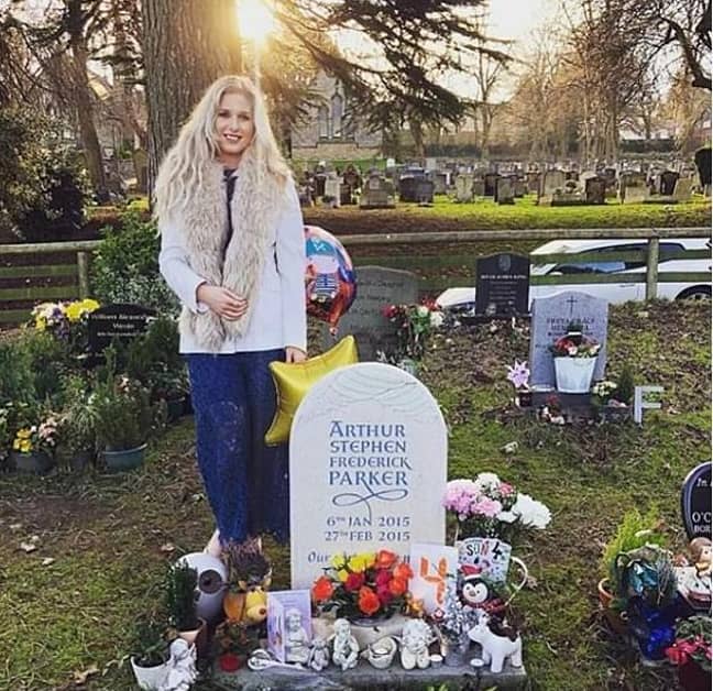 Laurie at Arthur's grave. (Credit: Laurie Jade Woodruff)