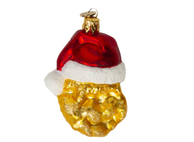 The chicken nugget bauble is made from mouth-blown glass. (Credit: McDonald's)