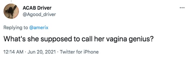 What's the non-vulgar term for vagina? (Credit: Twitter)