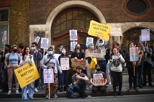 The algorithm results fiasco saw students protesting last year (Credit: PA Images)