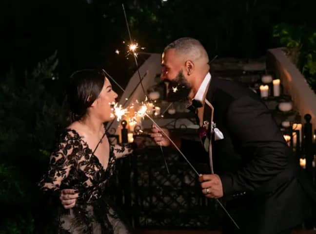 The celebration ended with sparklers (Credit: Angela Vallejo Photography)