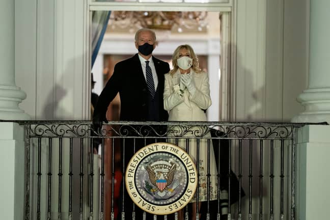 President Joe Biden and First Lady Dr Jill Biden on the White House balcony (Credit: PA)