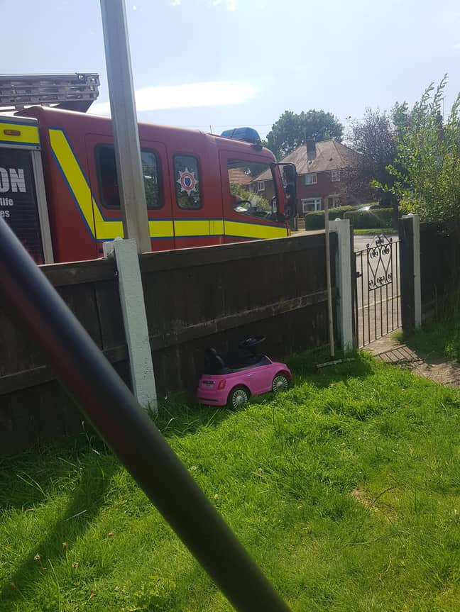 The fire brigade were called to the house (Credit: Caters)