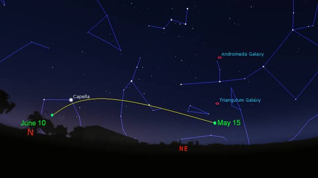 The Royal Astronomical Society have drawn up a map of how to spot the comet (Credit: RAS)