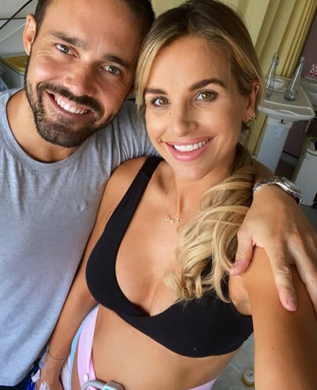 Vogue shared a snap of the couple in hospital (Credit: Vogue Williams)