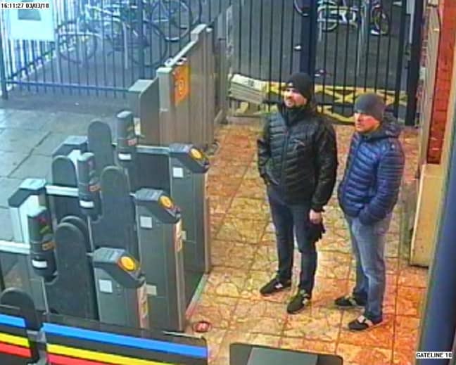  Russian Nationals Ruslan Boshirov and Alexander Petrov, who were suspected of the poisoning, on CCTV at Salisbury train station (Credit: PA)