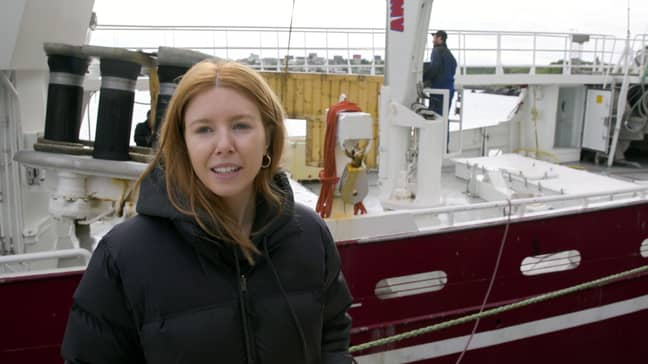 Stacey clearly felt torn about whaling until she sees the mammals not dying humanely and it changes everything (Credit: BBC)