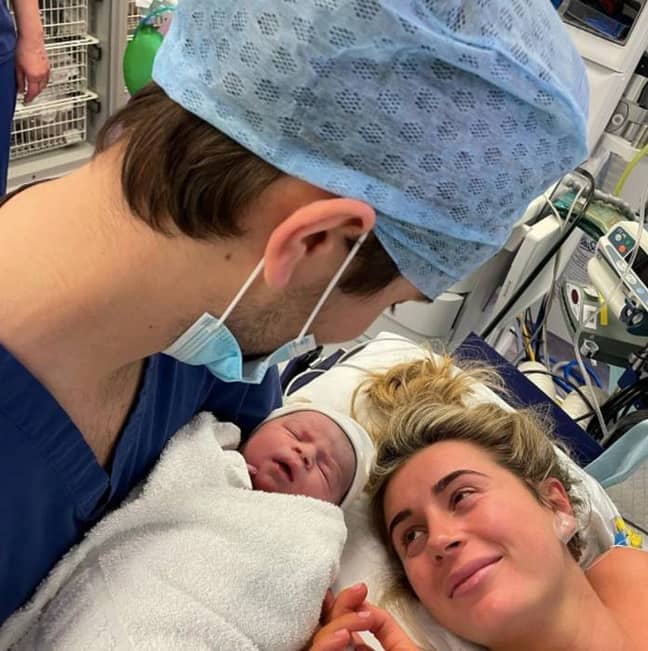 Dani welcomed son, Santi, via c-section (Credit: Instagram/Dani Dyer)