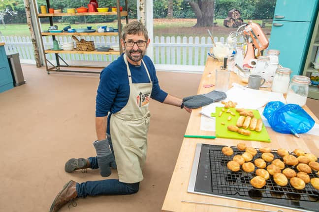 The presenter was the first star to land a treble handshake in GBBO's celebrity 'Stand Up To Cancer' special (Credit: BBC)