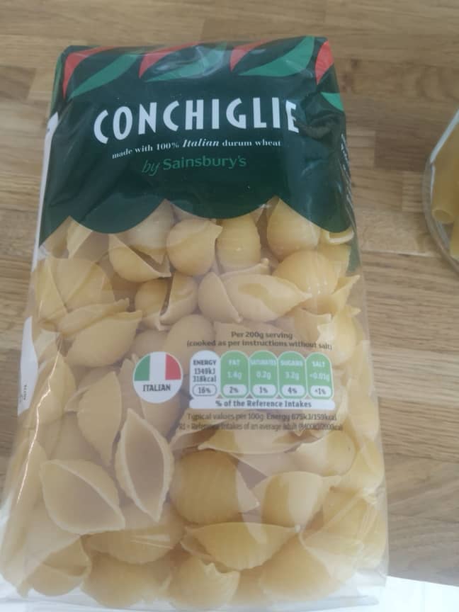 The mum got her husband to pick up some extra bags of pasta form Sainsbury's (Credit: Kennedy)