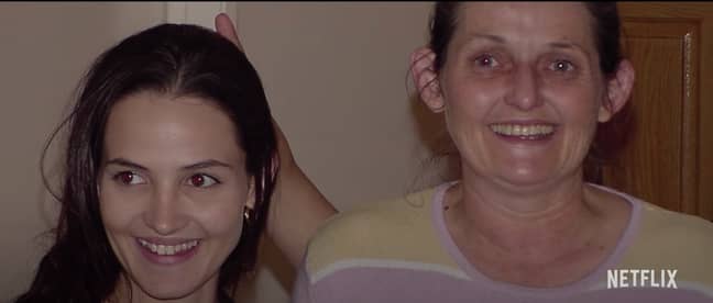 Belinda Lane and her daughter, Crystal Theobald, who was murdered by a gang in 2006 ' Credit: Netflix