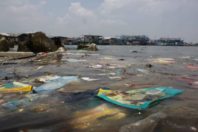 Plastic pollution in waterways. Credit: PA Images