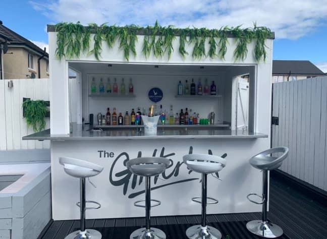 The couple will be enjoying socially distanced drinks at the mini Glitterbox with their family this summer (Credit: SWNS)