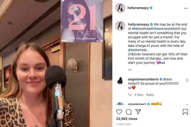 Holly Ramsay's podcast '21 and Over with Holly Ramsay' (Credit: Instagram/hollyramsayy)