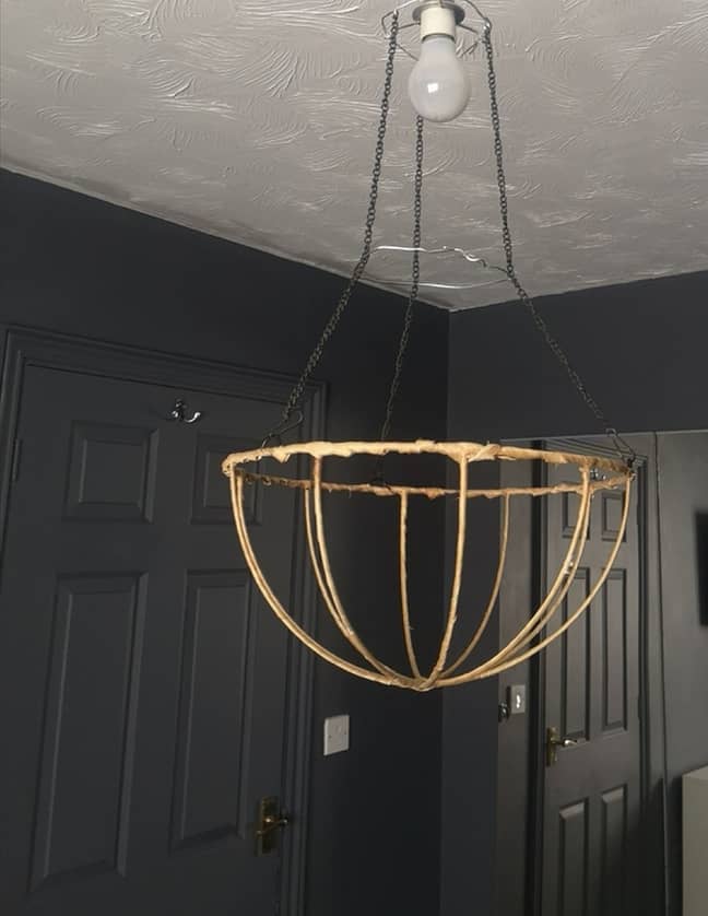 She began by creating a wire frame for her light fitting (Credit: Kennedy)
