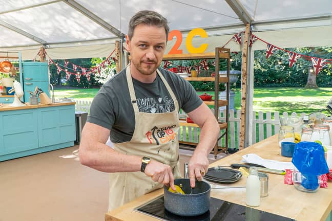 James McAvoy starred on Celebrity Bake Off last night (Credit: Channel 4)