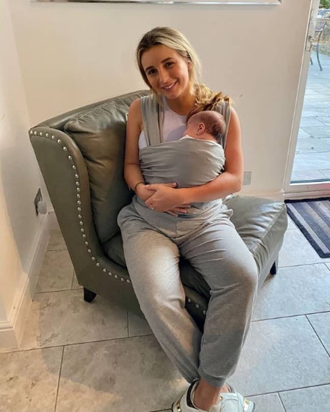Dani posted a snap wearing her new baby sling (Credit: Dani Dyer/Instagram)