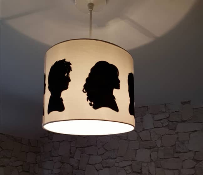 She painted on the lampshade with acrylic paint (Credit: Lisa Barber)