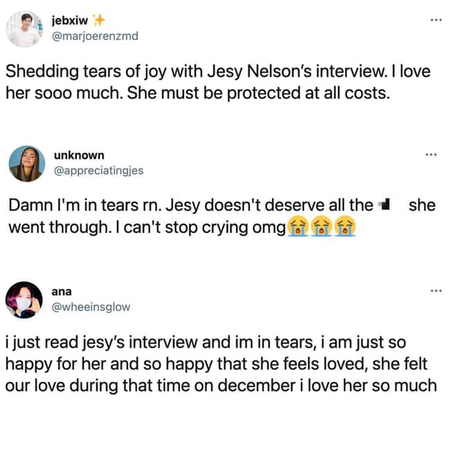 Jesy's fans came out in support of her interview on Twitter (Credit: Twitter)