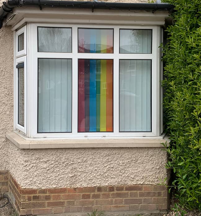 The rainbow blinds look amazing from the outside (Credit: Caters)