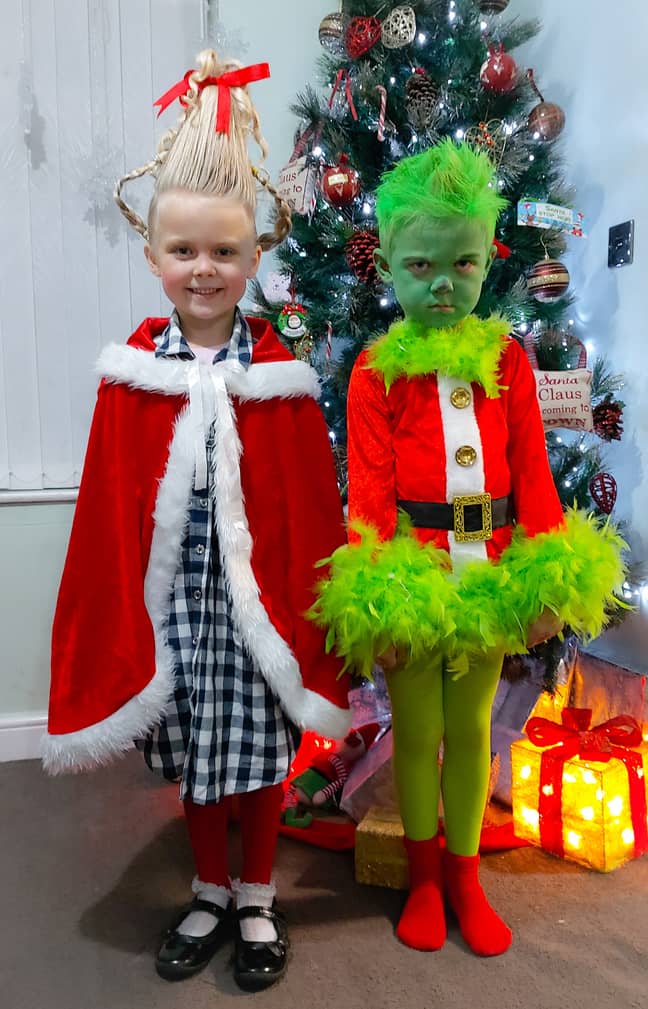 Woman Creates Incredible 'Grinch' Outfits For Her Kids For Just £ - Tyla