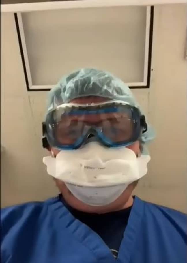 The doctor shared a video of himself staring down at a hospital bed (Credit: Twitter/ @DrKenRemy1)