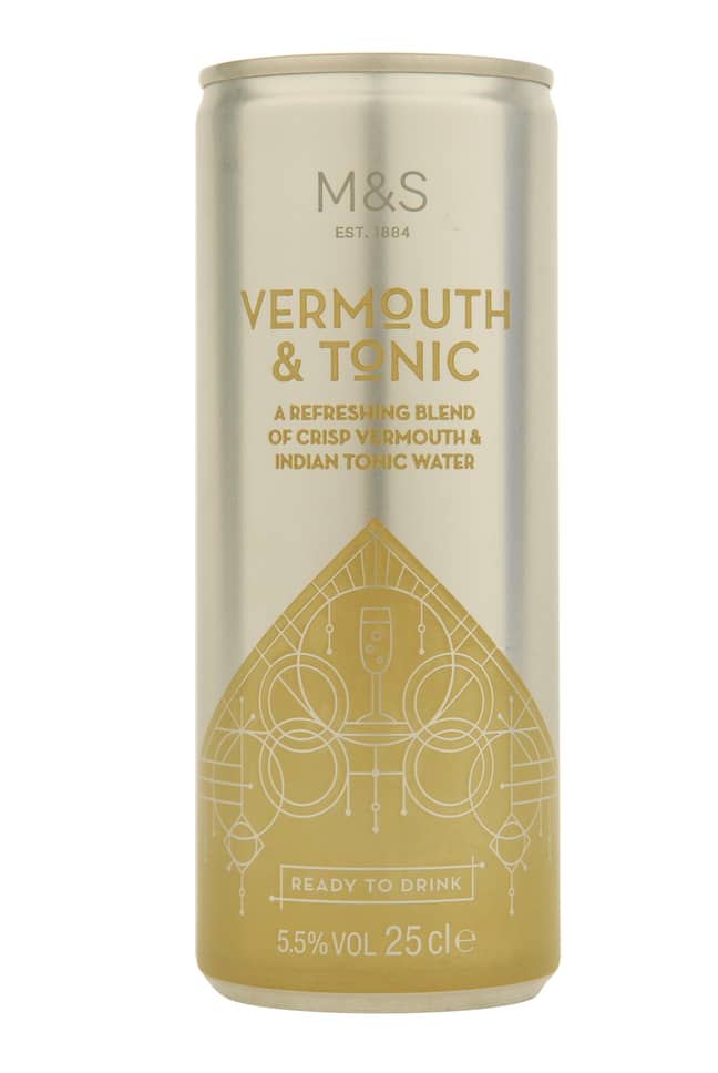 The retailer launched Vermouth and Tonic can. Credit: Marks And Spencer
