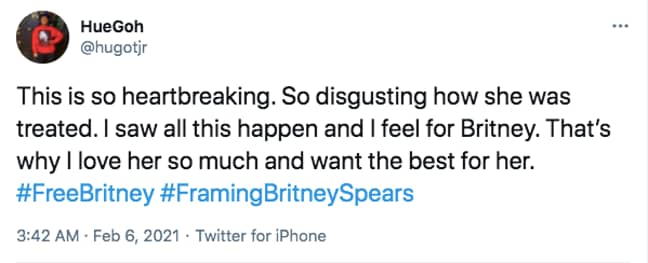 Others claimed Britney's struggle was 'heartbreaking' (Credit: Twitter)
