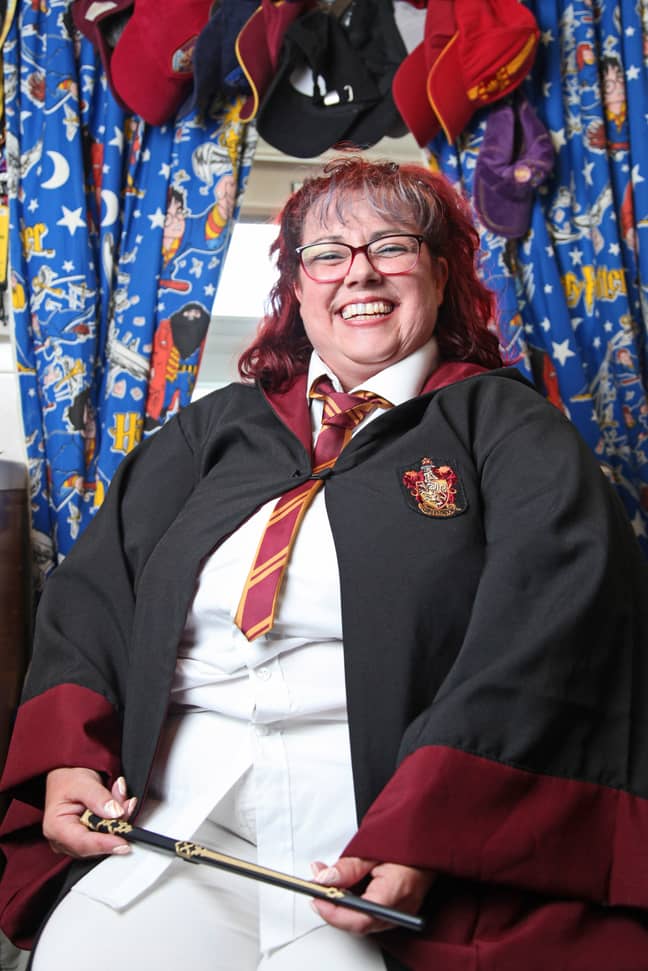 Tracey could be the world's biggest 'Harry Potter' fan (Credit: Caters News)