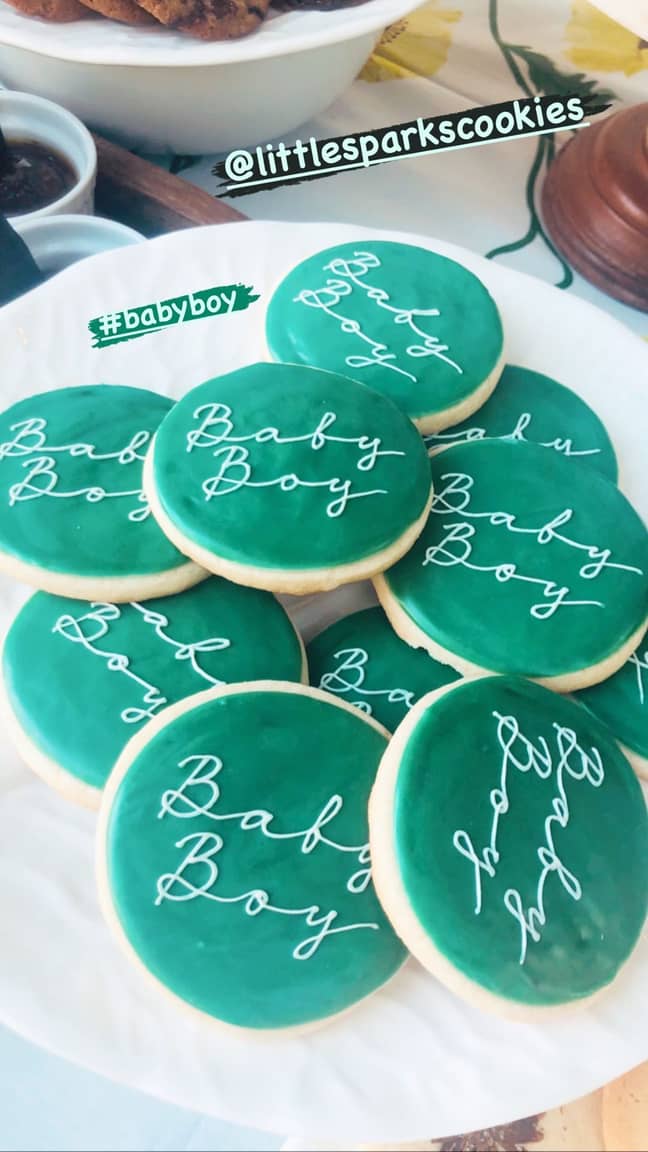 Emma was also gifted batches of cookies iced with the words 'Baby Boy' (Credit: Emma Roberts / Instagram)