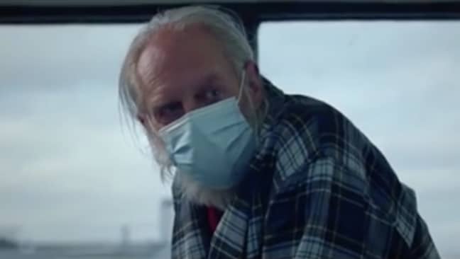 The festive ad features an old man in hospital with Covid-19 (Credit: NHS Charities Together) 