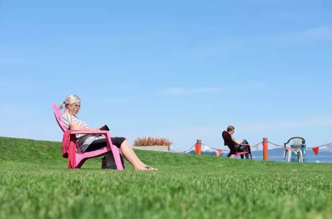 As of Wednesday, two members of different households will be able to sit two metres apart in the park (Credit: Unsplash)