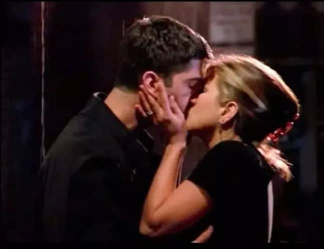 Ross and Rachel first kissed in the Central Perk cafe (Credit: NBC)