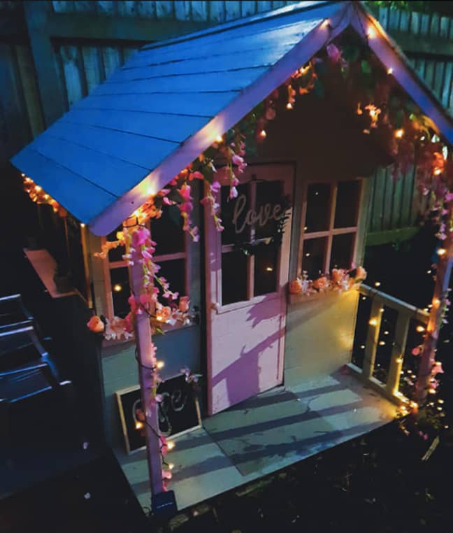 The house was draped with fairy lights (Credit: Facebook/ Becky Alice) 