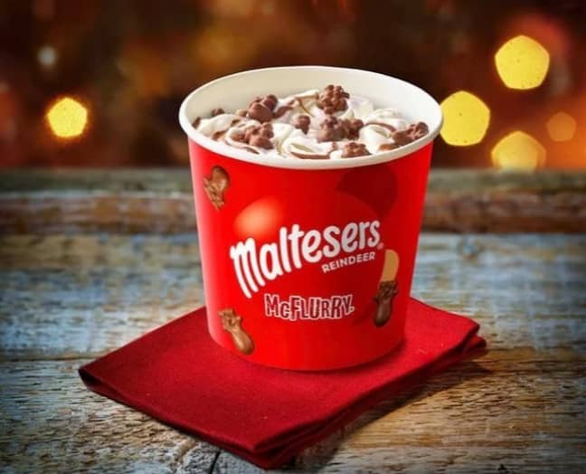 The Christmas Malteser McFlurry has been removed from the menu. (Credit: McDonald's)