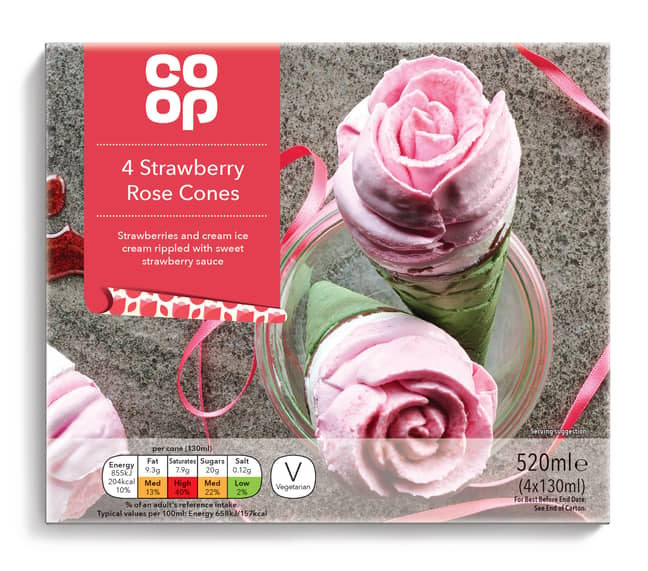 Priced at £2, the rose cones arrive in Co-op stores from Saturday 1st February (Credit: Co-op)