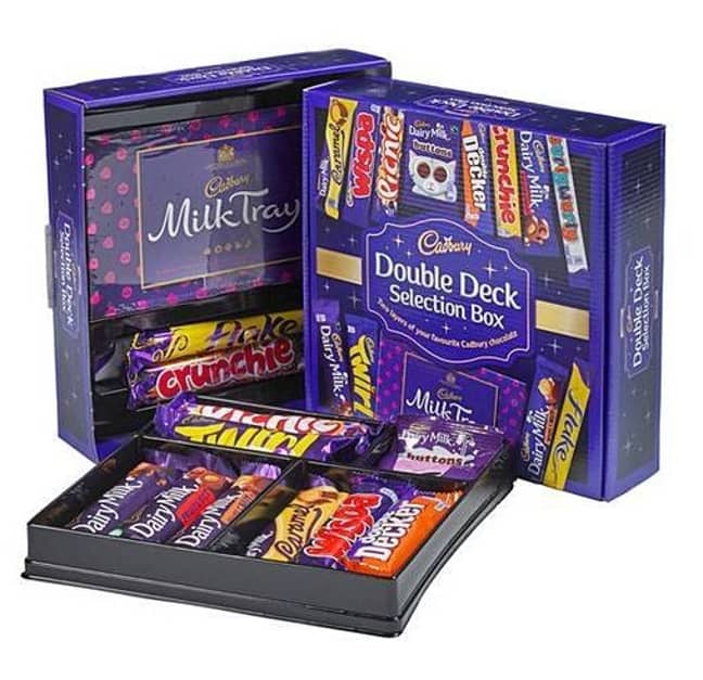 The box is a mix of our favourite Cadbury chocolate bars and a Milk Tray box (Credit: Cadbury)
