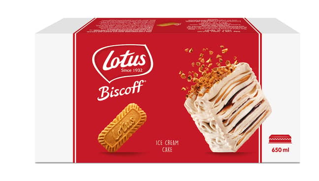 The Biscoff ice cream cake is the perfect dessert for fans of the caramel flavoured biscuits (Credit: Lotus Biscoff)