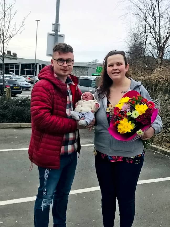 Delyth Jones, 25, from Wales, had no idea she was expecting (Credit: SWNS)