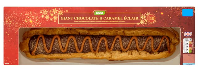 The giant eclair is filled with chocolate mousse and caramel flavour sauce. (Credit: ASDA)
