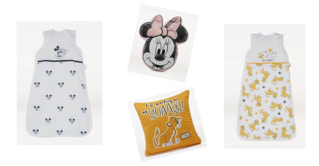 Sleeping Bags, £15, Lion King Cushion, £7, Minnie Mouse Cushion, £7 (Credit: George)