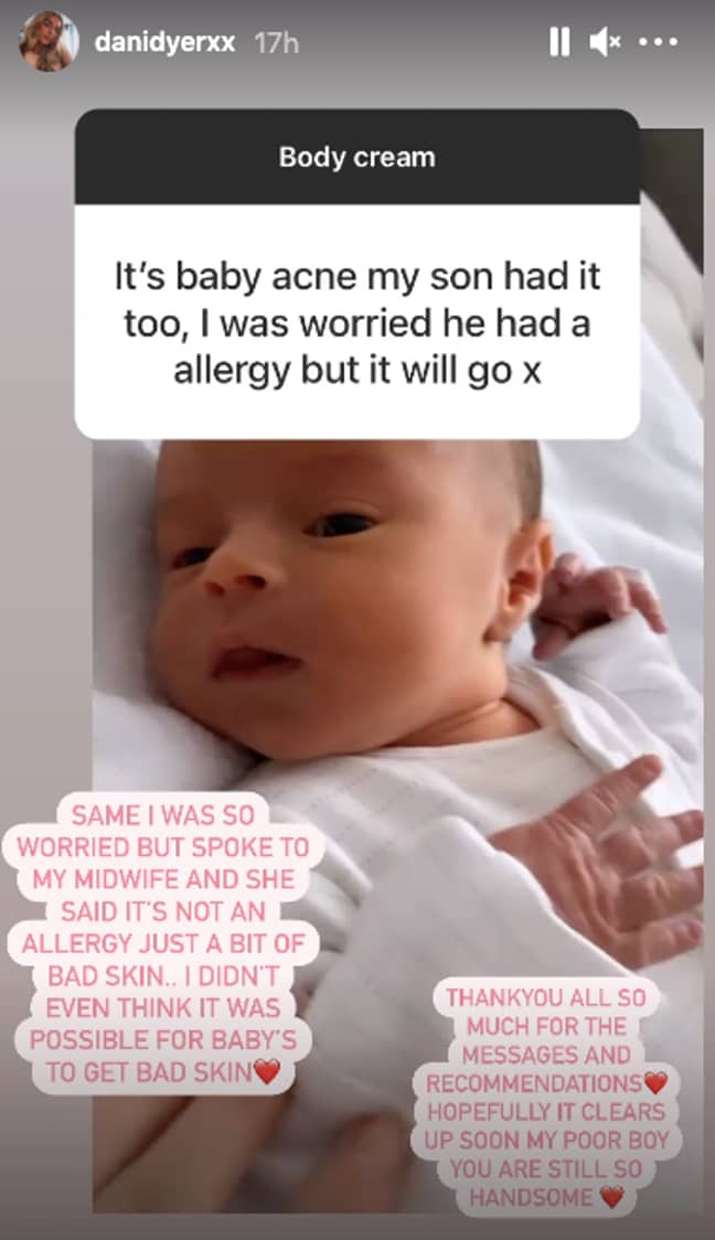 Dani confirmed she had sought her midwife's advice (Credit: Dani Dyer/Instagram)